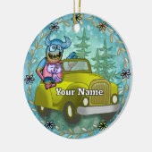 Monster Driving Car Keramik Ornament (Links)