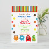 Monster Einladungen zum Geburtstag (Stehend Vorderseite)