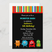 Monster Einladungen zum Geburtstag (Vorne/Hinten)