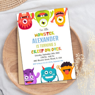 Monster Einladungen zum Geburtstag, Monster ein Au