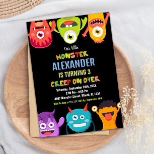 Monster Einladungen zum Geburtstag, Monster ein Au