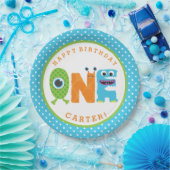 Monster-erster Geburtstags-PapierTeller Pappteller (Party)