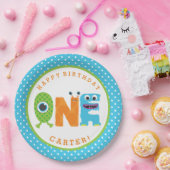 Monster-erster Geburtstags-PapierTeller Pappteller (Party)