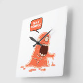 Monster essen Leute Quadratische Wanduhr (Winkel)