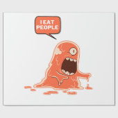 Monster essen Menschen Geschenkpapier (Flach)