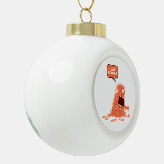 Monster essen Menschen, Schneeflocke Gerahmte Orna Keramik Kugel-Ornament (Links)
