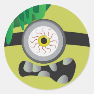 Monster Eye Runder Aufkleber