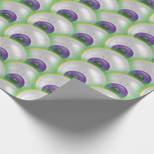 Monster Eyeball Brew Lila grünes Halloween Geschenkpapier (Ecke)