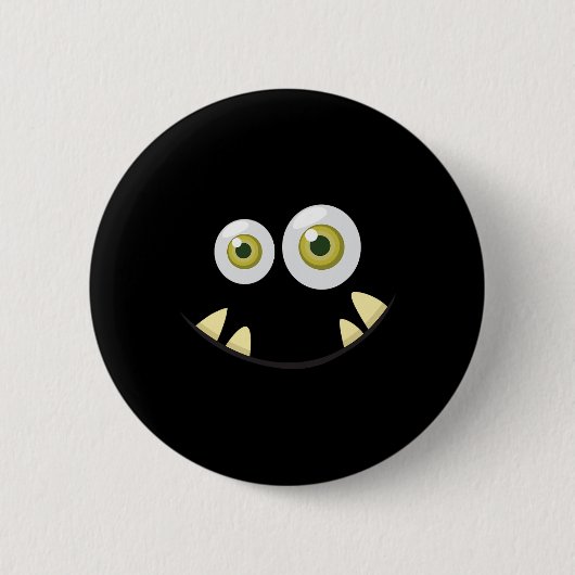 Monster Face Halloween Kostüm Idee Beängstigend Ni Button (Vorderseite)