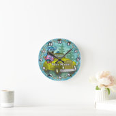 Monster fährt Auto Runde Wanduhr (Zuhause)