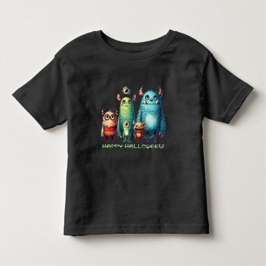 Monster Familie - Glückliches Halloween! Kleinkind T-shirt (Vorderseite)