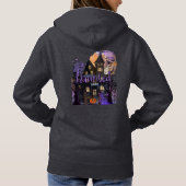 Monster-Familie im Spuk Haus vor und zurück Hoodie (Rückseite)