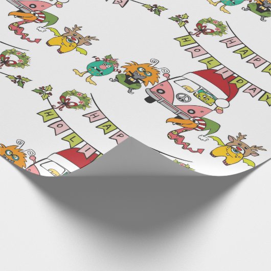 Monster-Feiertags-Beifall Geschenkpapier (Ecke)