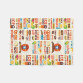 Monster Feinschmecker Muster Fleecedecke (Vorderseite (Horizontal))