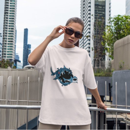 Monster Fisch essen Hai T-Shirt