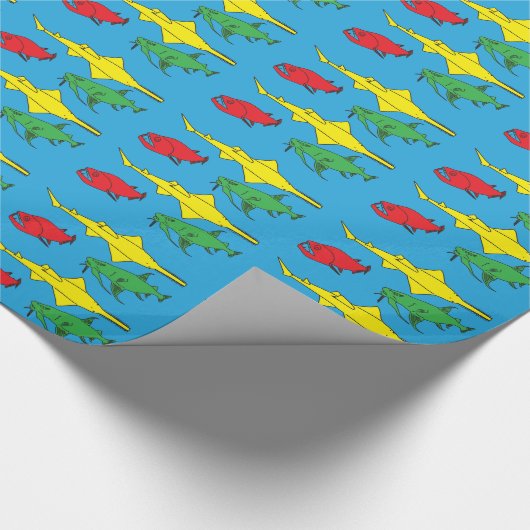 Monster Fish Wrapping Paper Geschenkpapier (Ecke)
