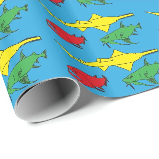 Monster Fish Wrapping Paper Geschenkpapier (Rolleneckpunkt)
