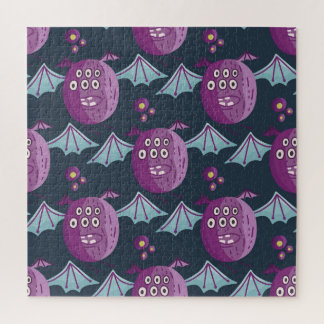 Monster-Fledermäuse: Niedlicher Cartoon Vintag Puzzle