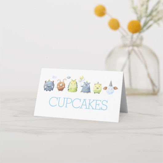 Monster Food Zeltkarten, Monster Place Einstellung Platzkarte (Vorderseite)