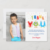 Monster Foto Geburtstagsparty Danke, Cards Einladung (Vorderseite)