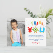 Monster Foto Geburtstagsparty Danke, Cards Einladung (Stehend Vorderseite)