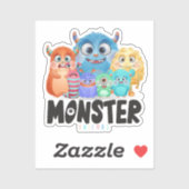 Monster Friends | 2"x 2"- Glossy Transparent Aufkleber (Blatt)