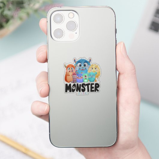 Monster Friends | 2"x 2"- Glossy Transparent Aufkleber (Telefon)