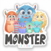 Monster Friends | 2"x 2"- Glossy Transparent Aufkleber (Vorderseite)