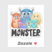 Monster Friends | 3"x 3"- glänzend transparent Aufkleber (Blatt)