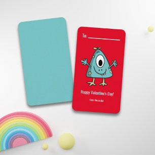 Monster Frohen Valentinstag Schule  Mitteilungskarte