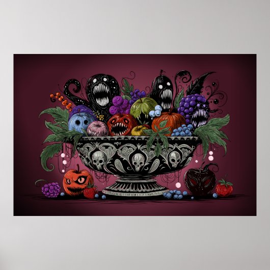 Monster-Fruchtschale Stillleben Poster (Vorne)