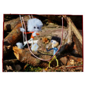 Monster Fubby op schommel. Große Geschenktüte (Rückseite)