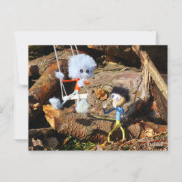 Monster Fubby op schommel. Postkarte