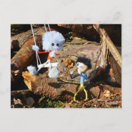 Monster Fubby op schommel. Postkarte