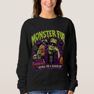 Monster Fuel Retro Frankenstein Halloween Kaffee S Sweatshirt