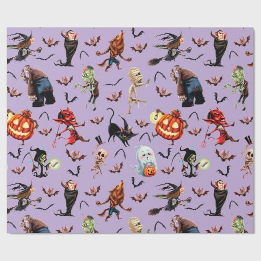 Monster Full Halloween Geschenkpapier (Flach)