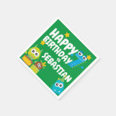 Monster Fun Sieben Jahre alt Geburtstag Personalis Serviette (Ecke)