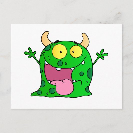 Monster Funny Comic Zeichnend Cartoon Niedlich Hap Postkarte (Vorderseite)