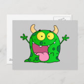 Monster Funny Comic Zeichnend Cartoon Niedlich Hap Postkarte (Vorne/Hinten)