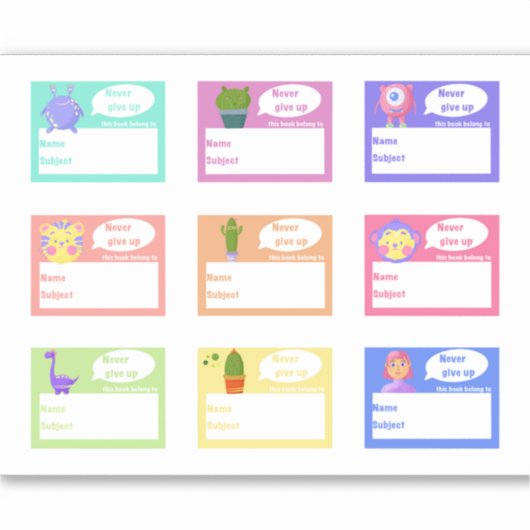 Monster für Schulbücher oder für Kinderhobby Aufkleber (Vorderseite)