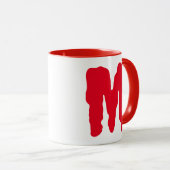 Monster für seine Tasse Initial Red Monogram Lette (VorderseiteRechts)