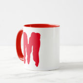 Monster für seine Tasse Initial Red Monogram Lette (Vorderseite Links)