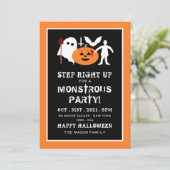 Monster Gang, Halloween-Party Einladung (Stehend Vorderseite)