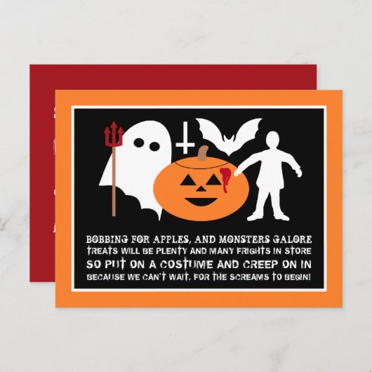 Monster Gang, Halloween-Party Einladung (Vorne/Hinten)