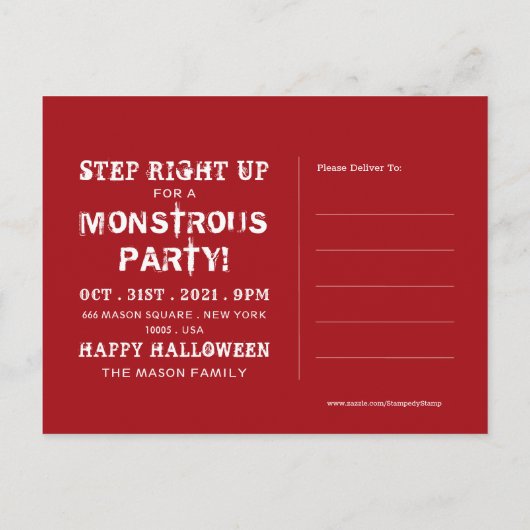 Monster Gang, Halloween-Party Einladung (Rückseite)