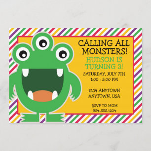 Monster-Geburtstags-Party Einladung