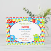 Monster-Geburtstags-Party Einladungen (Stehend Vorderseite)