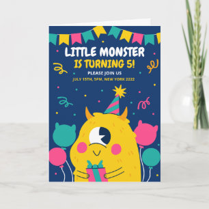 Monster-Geburtstagseinladung, Halloween-Geburtstag Einladung
