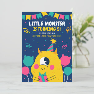 Monster-Geburtstagseinladung, Halloween-Geburtstag Einladung