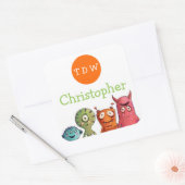 Monster Geburtstagsparty Mit Monogramm Stickers (Umschlag)
